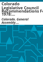 Colorado_Legislative_Council_recommendations_for_1978