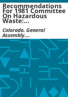 Recommendations_for_1981_Committee_on_Hazardous_Waste