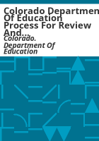 Colorado_Department_of_Education_process_for_review_and_adoption_of_standards