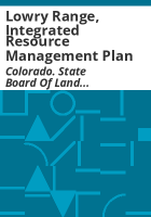 Lowry_Range__integrated_resource_management_plan