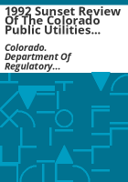 1992_sunset_review_of_the_Colorado_Public_Utilities_Commission