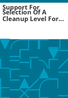Support_for_selection_of_a_cleanup_level_for_methamphetamine_at_clandestine_drug_laboratories