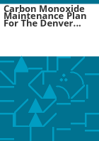 Carbon_monoxide_maintenance_plan_for_the_Denver_metropolitan_area